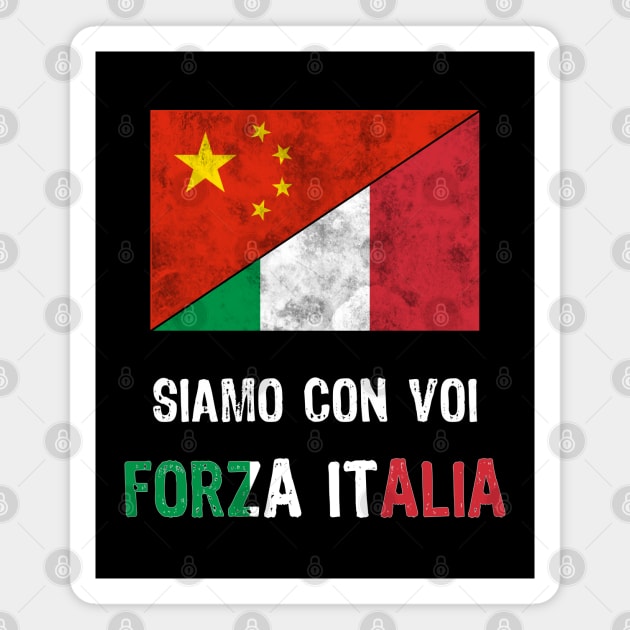 Italian Quarantine Virus siamo Con Voi Solidarity gift Magnet by Scar